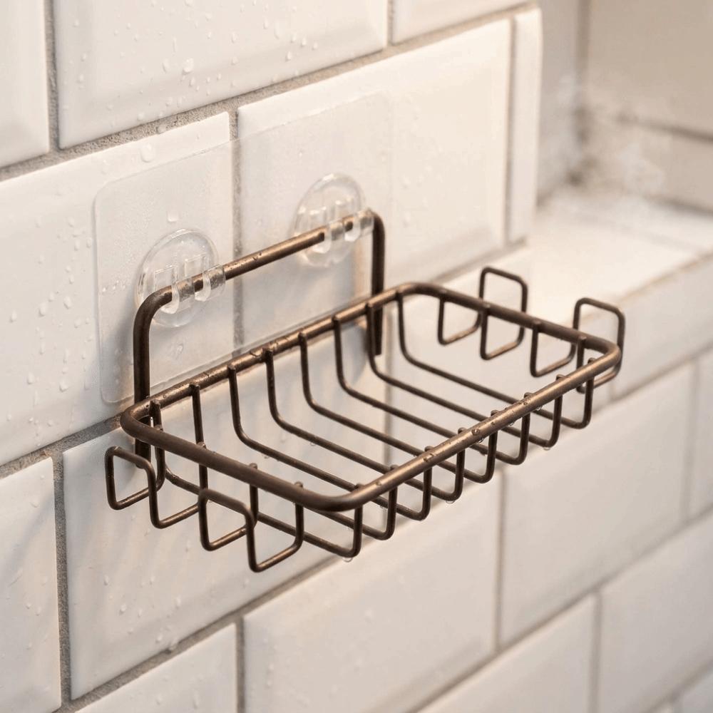 With Hooks Wall Mounted Soap Dish Hollowed-out Shower Storage Basket Soap Holder “Laundry Room
