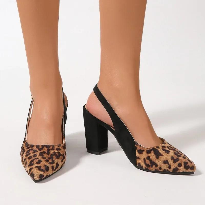 Mode Elegante Damen Schuhe mit Absatz Marke Slingbacks Spitzschuh Damen Sandalen Sommer Büro und Karriere Schnallenriemen Zehenkappe Hohe Absätze