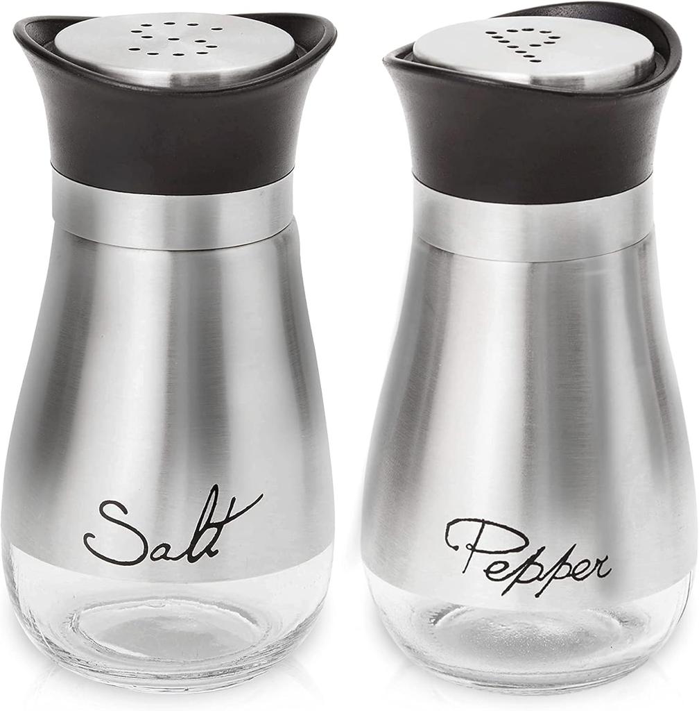 2 Pack Salt and Pepper Shakers, Kitchen Accessories Spice Jars, 4 Ounces Farmhouse Spice Dispenser, Sealed To Prevent Moisture