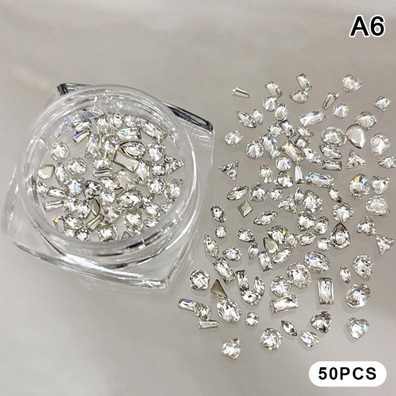 12 Gitter Gemischte Mini Zirkon Nagel Diamanten Pferdeaugen Diamanten Weiß Champagner Nagel Strass Glänzend Bunte Nagel Juwelen Nagel Charms