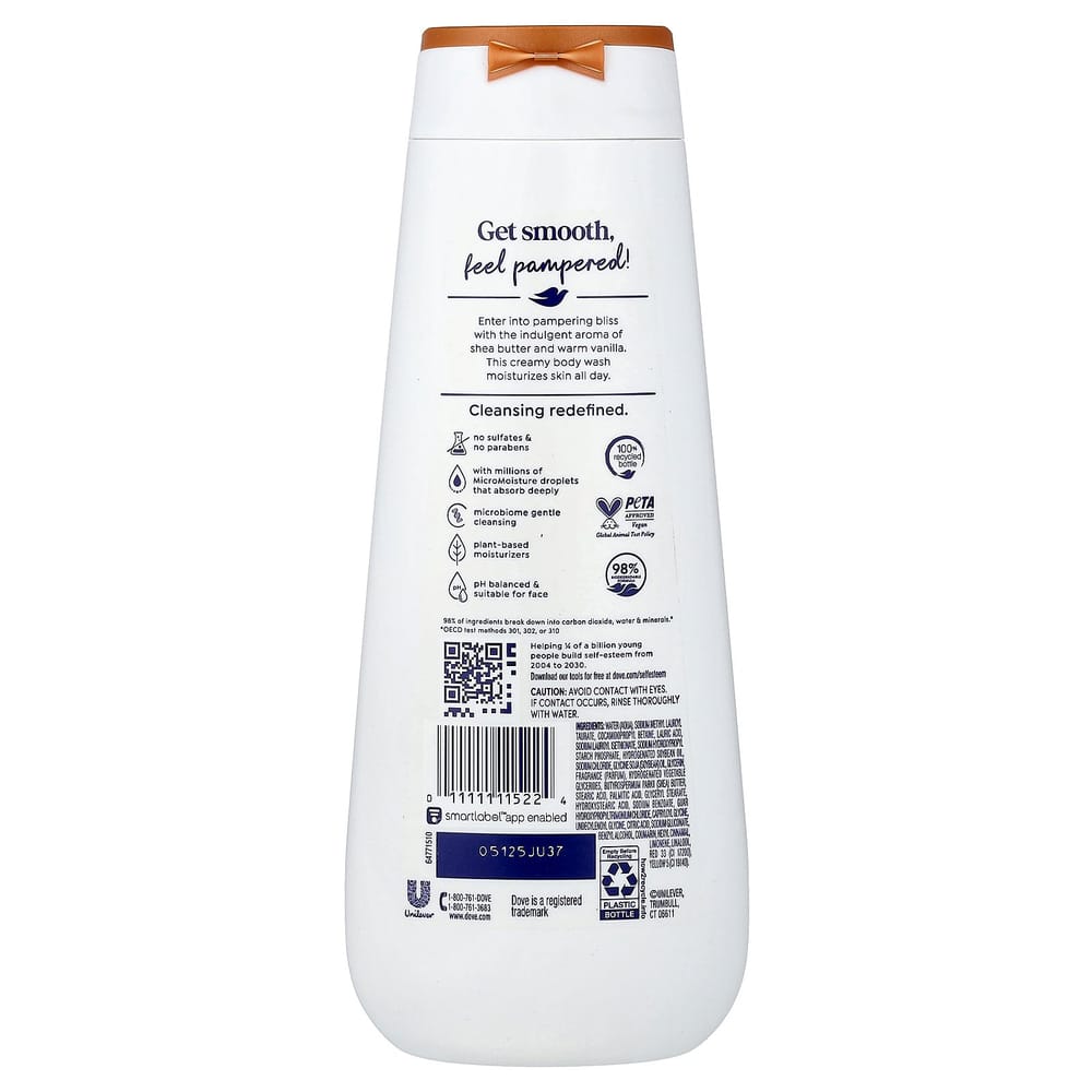 Dove Purely Pampering Body Wash Shea Butter with Warm Vanilla 22 fl oz (650ml)