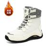 Hiking Shoes for Women High Quality Ankle Snow Boots Length Cotton  Winter Outdoor Fur Plush Warm Walking Shoe Solid Color
