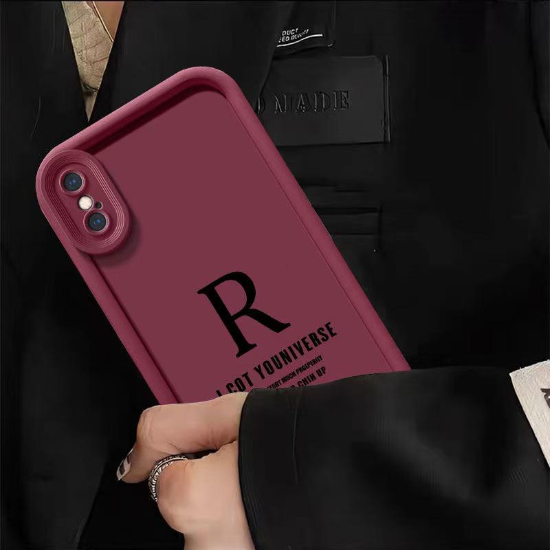 

Letter R Case Compatible with iPhone 16 Pro Max, 15 Pro Max, 14 Pro - Trendy European Style iPhone 16