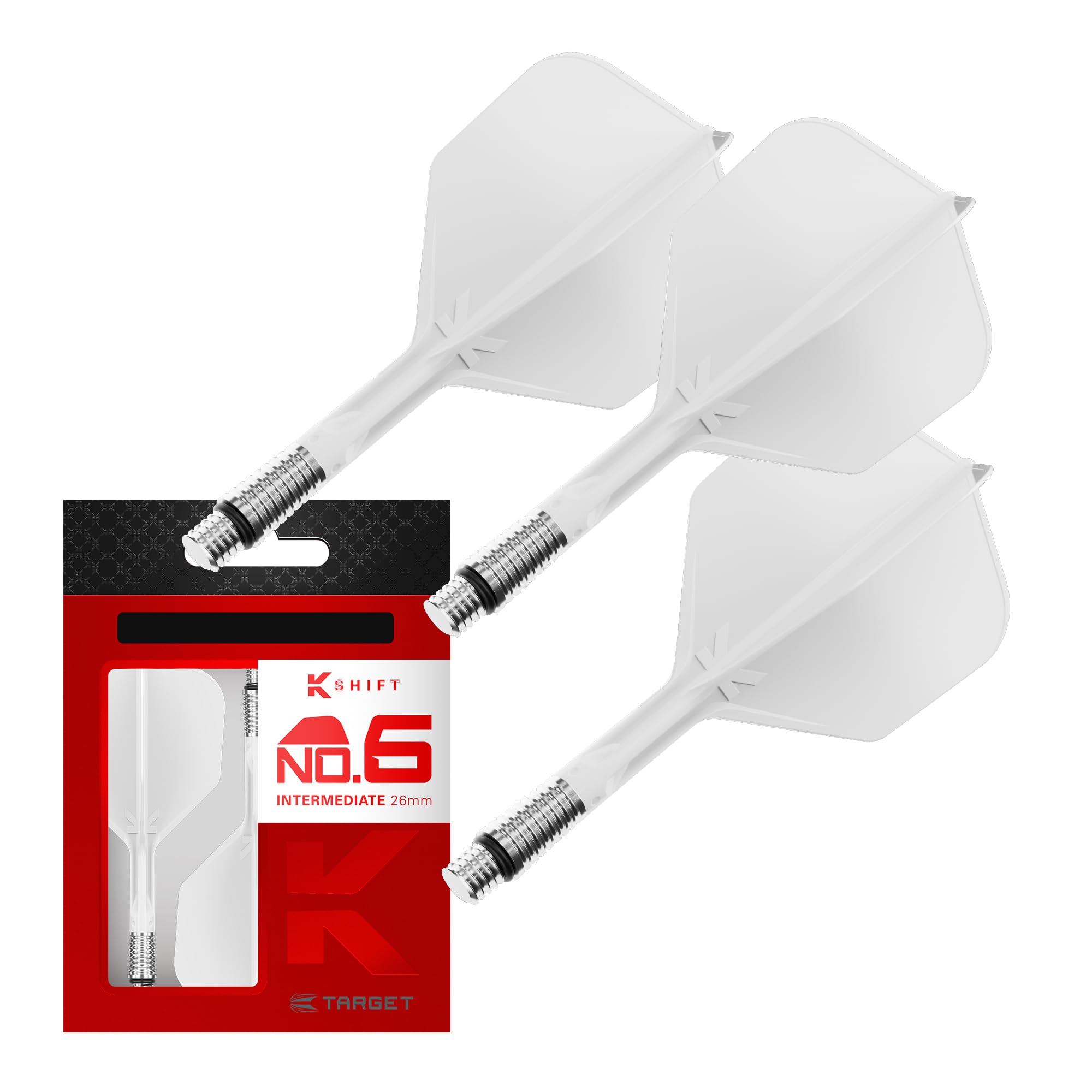 Target Darts K-SHIFT FLIGHT K Shift Flight & Shaft System Shift Spin Base professional dart accessory NO6 shape white 26mm белый