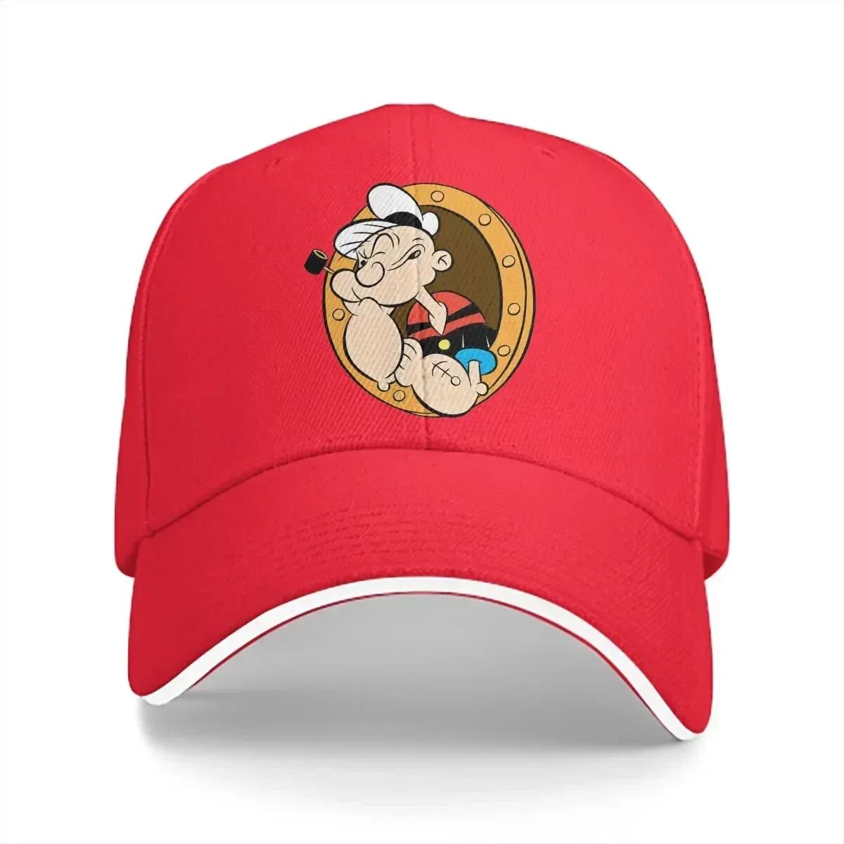 

Washed Unisexs Baseball Cap Ship Window Sports Snapback Caps Dad Hat the Sailor Popeye Hats 56-58cm