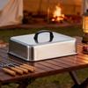 Stainless Steel Frying Pan Cover Barbecue Burgers Sandwiches Steak Pot Lid Rectangular Grill Basting Cover Cheese Melting Dome