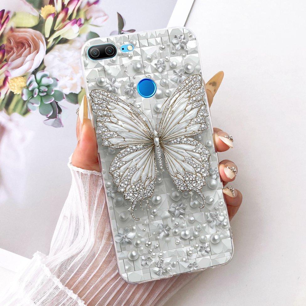 Transparent For Honor 9Lite LLD-L11 LLD-L21 Casing For Honor 9 Lite Case Cover Luxury Fashion Butterfly Funny Cute Painted