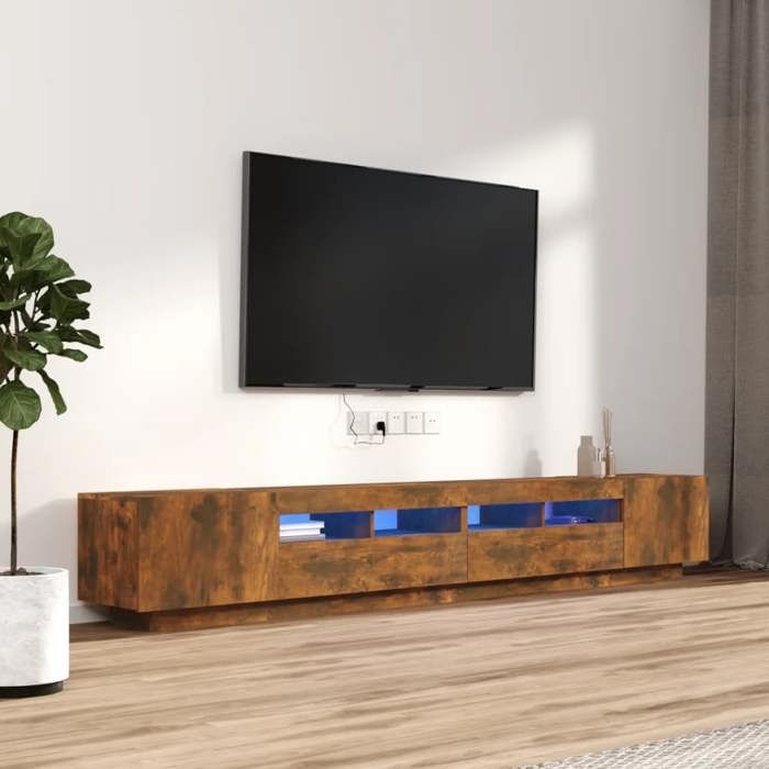 VidaXL Ensemble de Meubles TV avec Lumières LED 3 pcs Centres de Divertissement Armoires Multimédia Meubles de Salle de 3120173