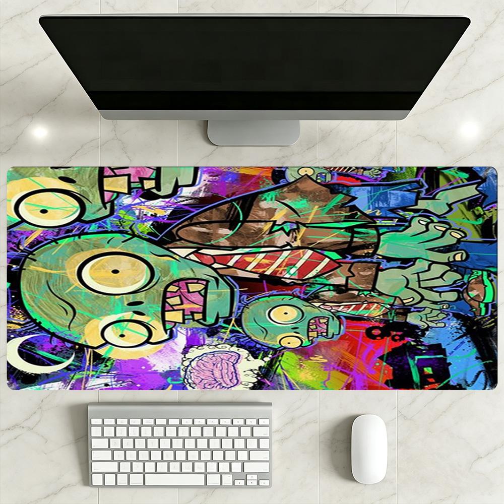 Plants Vs. Zombies Large Mouse Pad Desk Mat Computer Desk Keyboard Mat Non-Slip Rubber Bottom Computer Decor Item Office Use