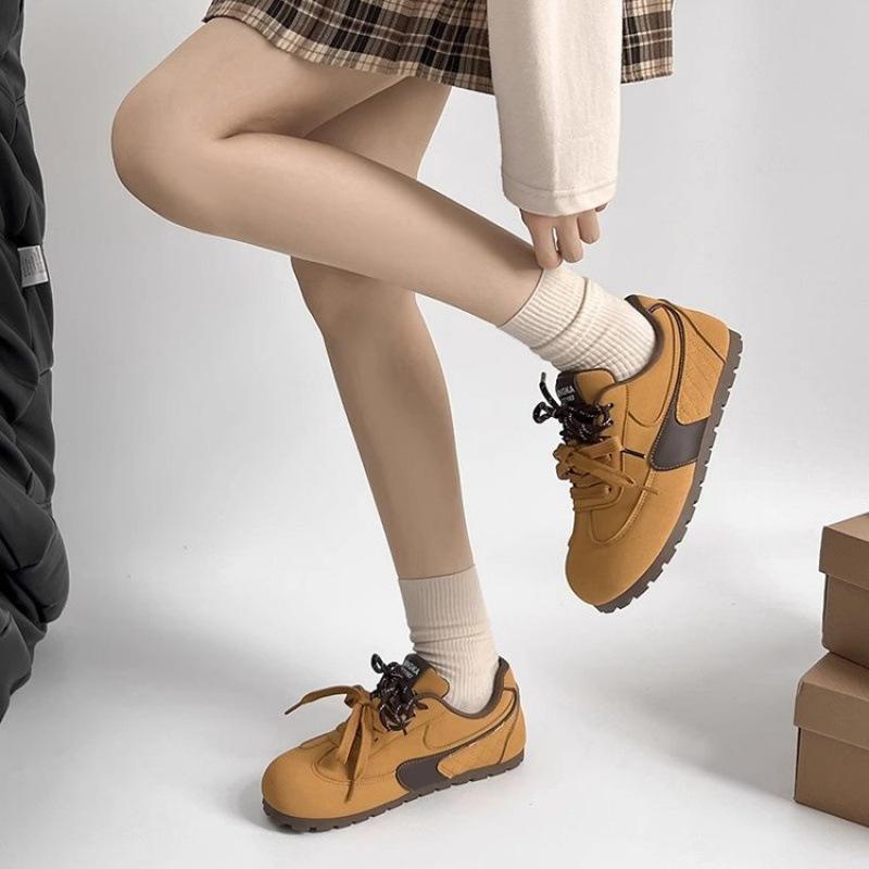 

Повседневные универсальные ретро-никельные желтые немецкие кроссовки женские новинка 2025 года весна и осень тонкие подошвы плоские гоночные кроссовки 40 жёлтый