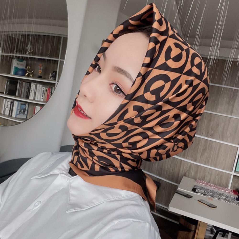 

Высококачественные роскошные шелковые шарфы, повязка на голову, шарфы, шейный шарф для женщин, шелковый шарф с цепочкой, женская декоративная шаль 90*90cm