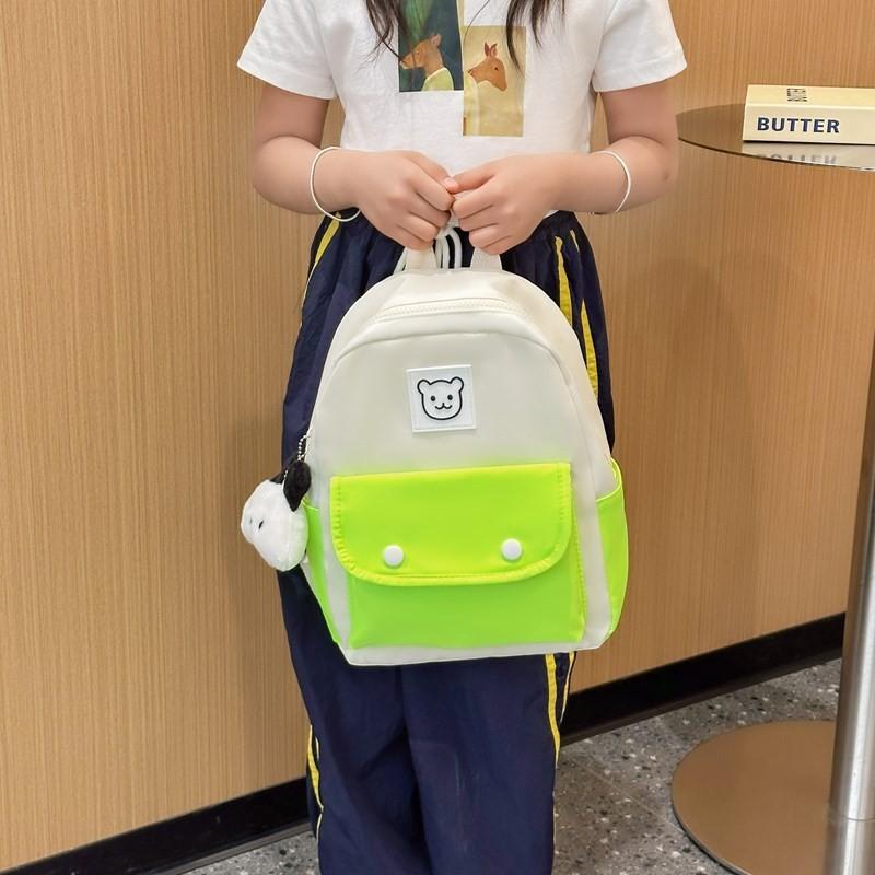 Cute And Simple Nylon Backpack For Kids 2024 Large Capacity School Bag For Boys And Girls