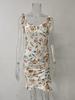 Summer 2026 Floral Print Ruffle Sleeveless V-neck Dress
