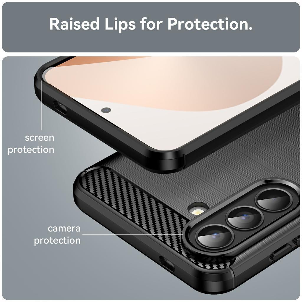 For Samsung Galaxy A57 5G Case Protective Phone Cover Carbon Fiber Texture Brushed