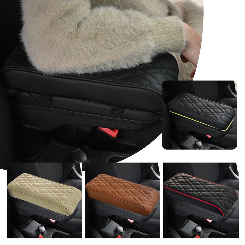 Cuir PU Tapis d'Accoudoir de Voiture Coussin de Protection Repose-Bras de Console Centrale Universel Mousse à Mémoire Repose-Bras Auto Couvercle de Coussin Boîte de Rangement