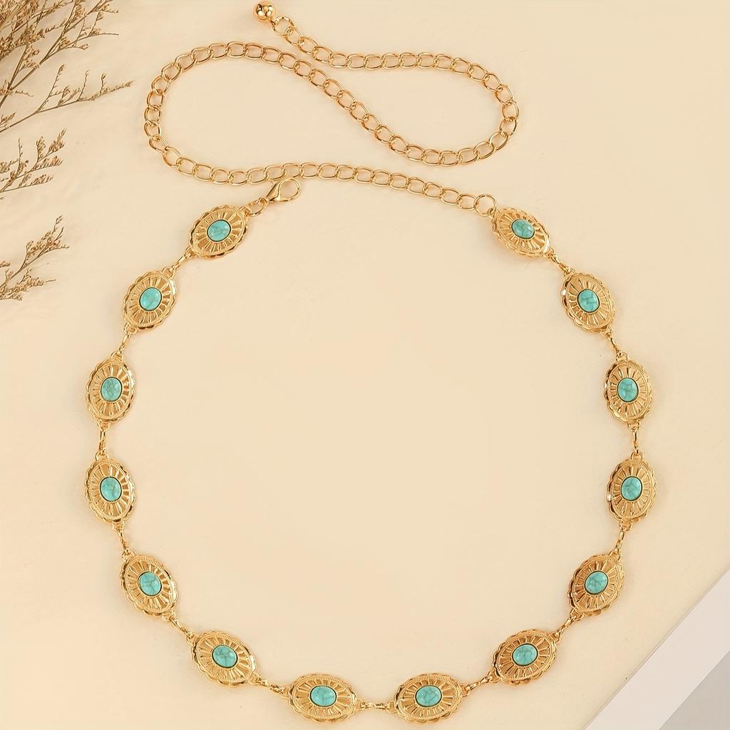 Hollow Bohemian Style Waist Chain Adjustable Jewelry Women Party Ethnic Vintage Belt Decoration