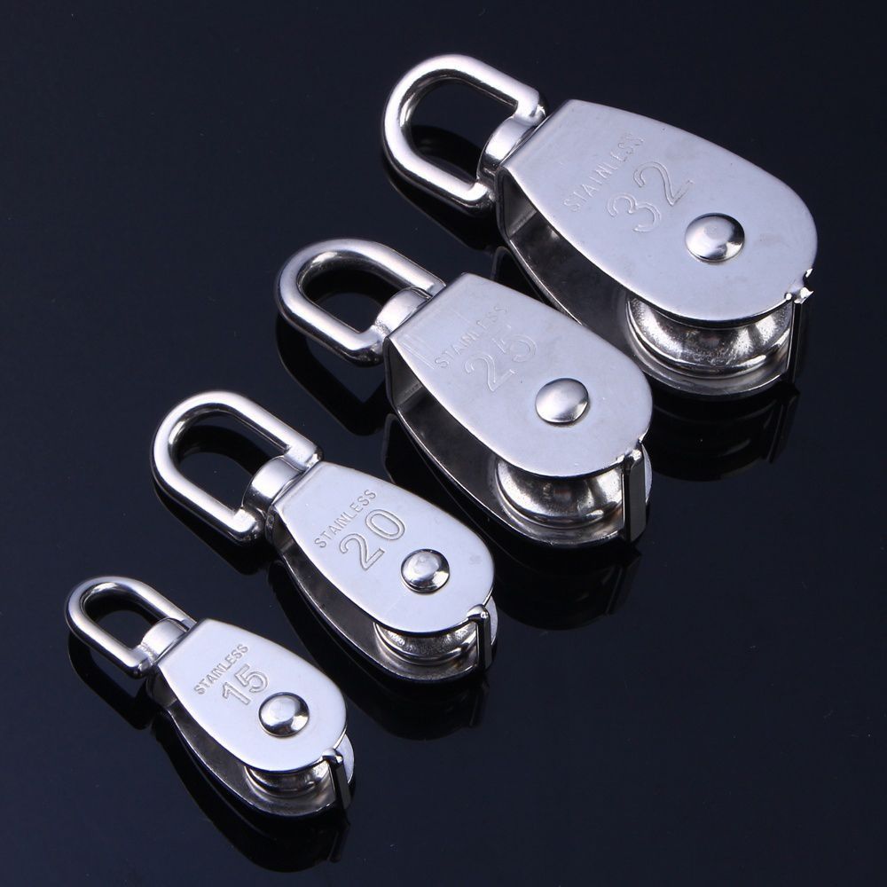 In Traction Loading Fixed 304 Sheave Swivel Block Single Wheel Stainless Steel Rope Pulley