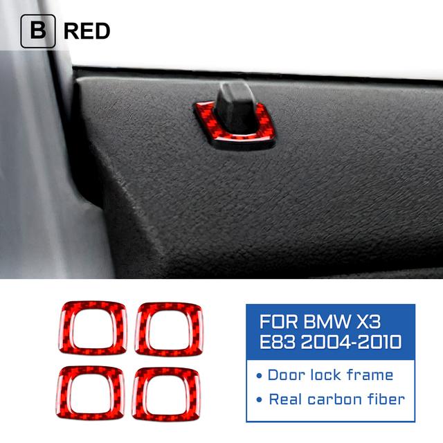AIRSPEED 4 stk For BMW X3 E83 2004-2010 Klistremerke i karbonfiber Deksel for ring rundt dørlås for E83 Interiørtilbehør