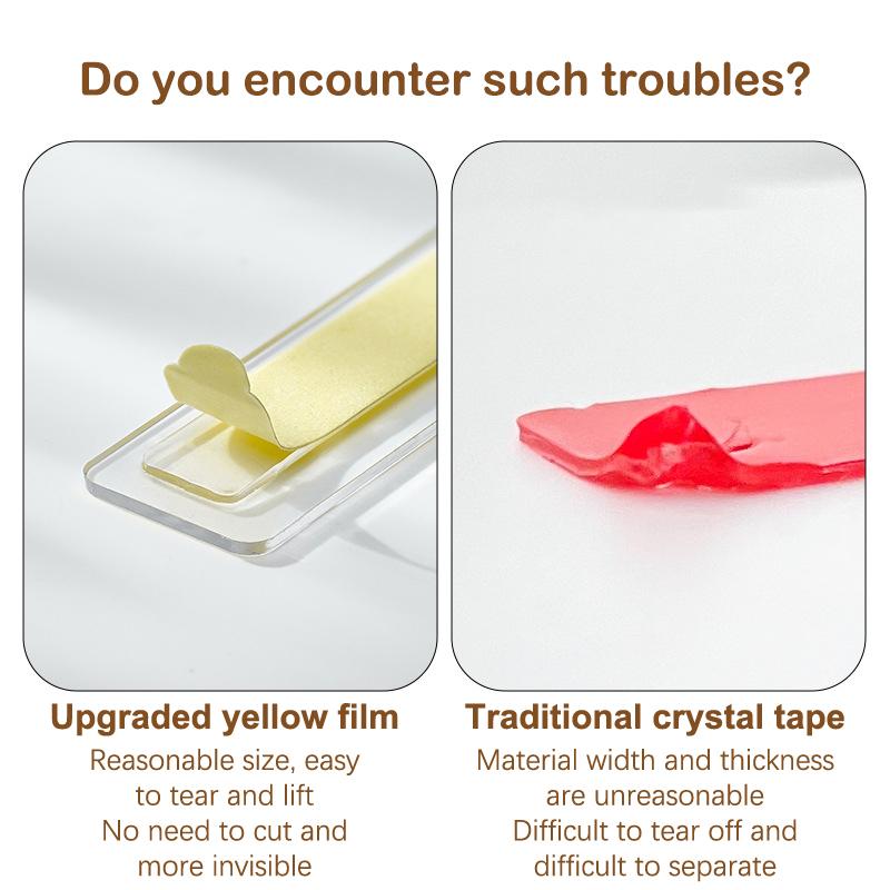 1 Sheet Double-Side Nail Adhesive Tape Cut-Free Crystal Tape Nail Art Display Tool Strong Non-Marking Tape For Work Boards