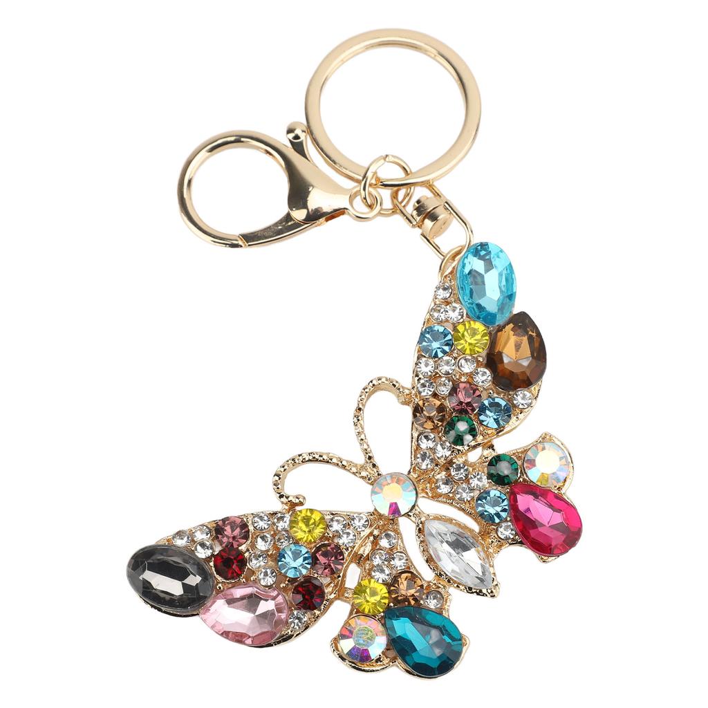Kristall Schmetterlingsförmiger Schlüsselanhänger Schlüsselring Bling Niedlicher Strass Handtaschenanhänger für Frauen für Autoschlüsselanhänger Tasche Handtasche