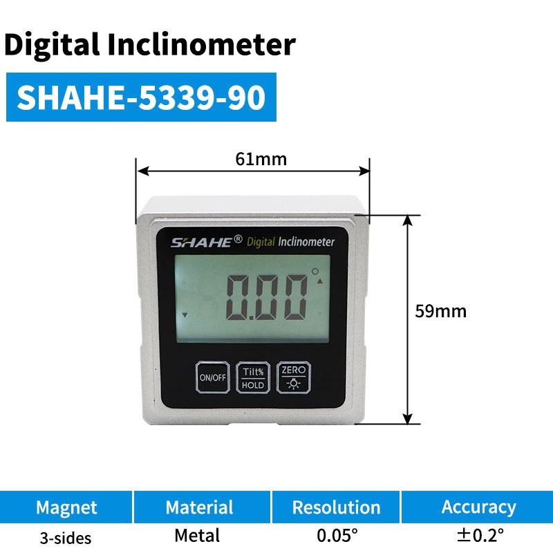 SHAHE Magnetic Digital Level Electronic Angle Finder Protractor Inclinometer Bevel Gauge With Magnets Backlight
