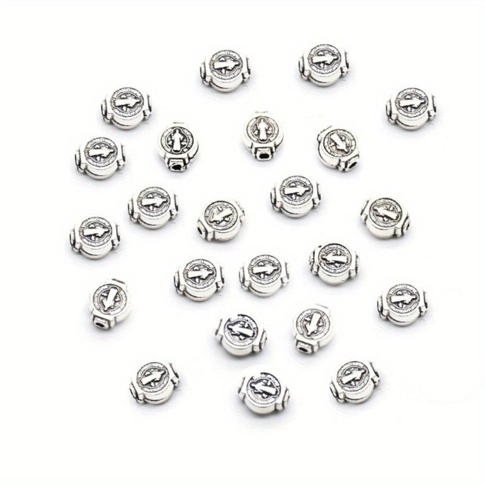 50pcs Vintage Religious Costume Saint Benedict Medal Round Loose Bead Jewelry Making Jewelry DIY Necklace Bracelet Jewelry