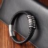 Modische 2-lagige Lederarmbänder mit Edelstahl-Magnet Trendiges mehrlagiges Armband Herren Schmuck Männliches Armband Großhandel Großmenge