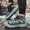 2025 Outdoor Green Walking Shoes Men Fashion High Top Casual Boots Men Platform Breathable Hiking Shoes For Men Trekking Boots