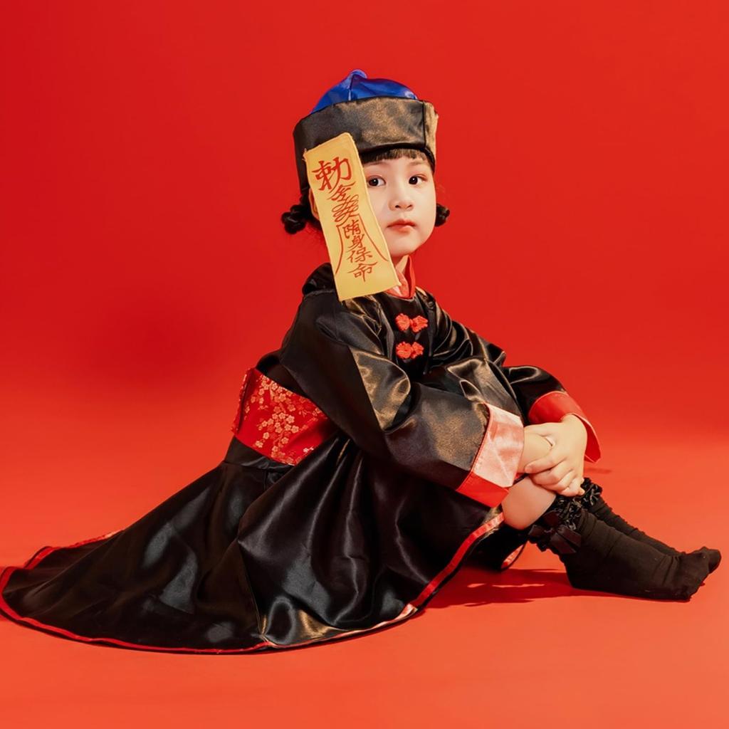 Formemory Halloween Cosplay Jiangshi Chinese Zombie Monster Kids Cosplay Girls Costumes Dress Cute Costumes Chinese Costume Lolita Jiangshi Outfit