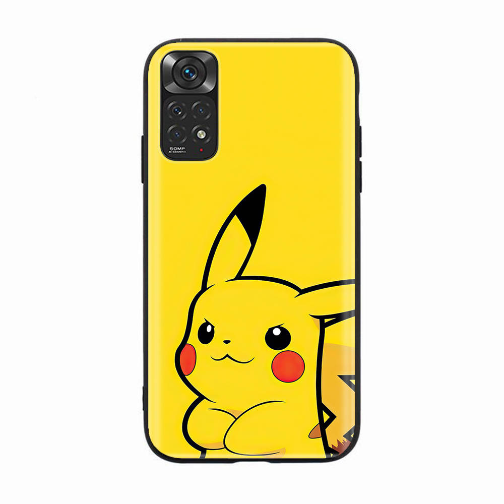 Black Case for OPPO Reno 8 6 5 4 Pro Plus Find X3 A17 A3 A31 A38 A40 A53 A54 A55 A74 A76 A78 A77 A80 A94 A95 A96 Lite K-88 Pikachu Pokemon