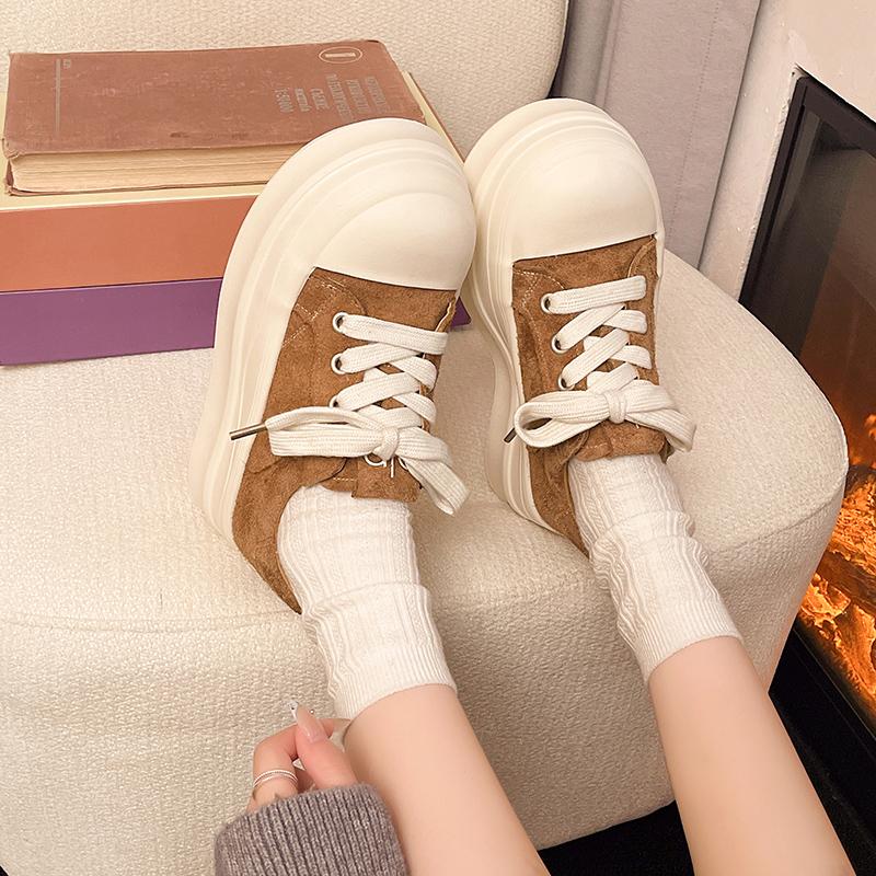 

Модная платформа Женская обувь Нескользящая Женская обувь для бега Дизайнерская вулканизированная обувь На шнуровке Износостойкие кроссовки для женщин 2025 Новинка 35