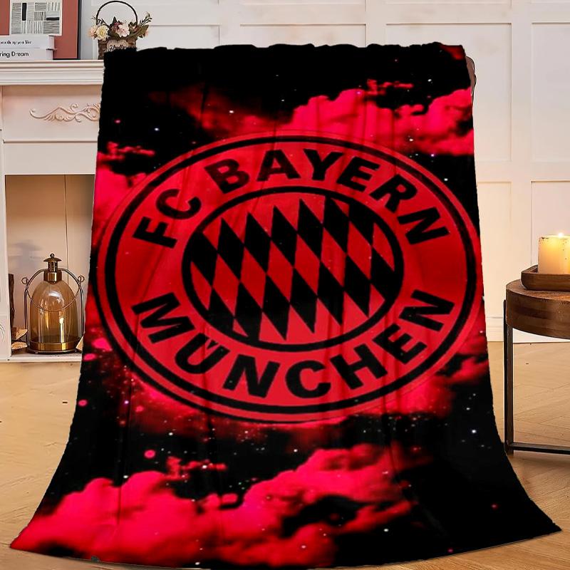 1PC Football Club Neon Cityscape Flannel Blanket Gift, Suitable for Both Men And Women, Soft Ideal for Beds And Sofa, Birthday Or Christmas Gift