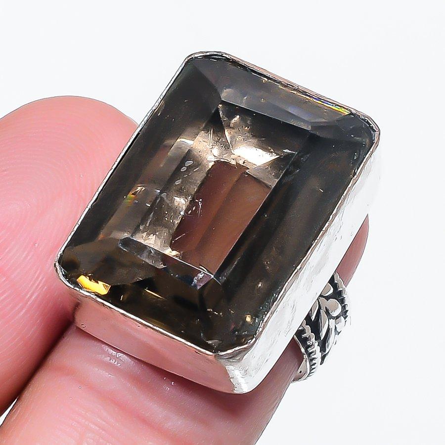 

Натуральный дымчатый топаз драгоценный камень 925 стерлинговое серебро ювелирное кольцо размер 7 T0K95