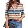 Women's Fashionable Casual Loose Striped Long-sleeved Shirt