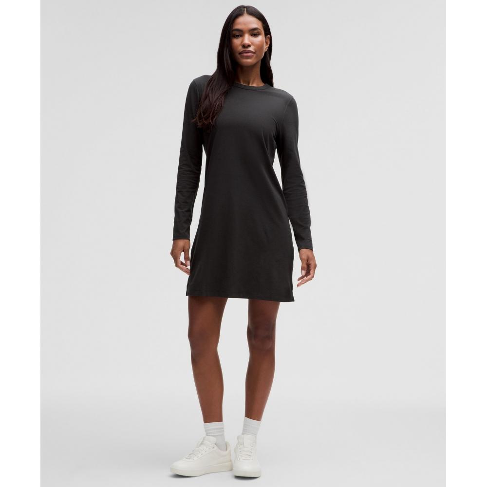 

Lululemon Classic Fit Cotton Blend Long Sleeve Dress Black 2