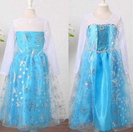 Eiskönigin Elsa Kleid mit Tiara, Kinderkostüm, 100cm