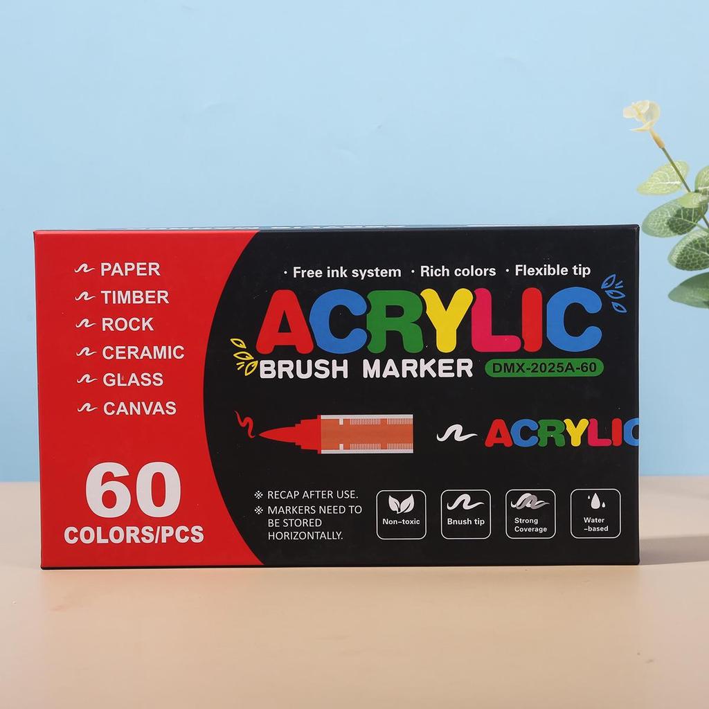 Large Capacity Soft-tip Acrylic Marker Pen - DIY Graffiti with Smart Ink Control