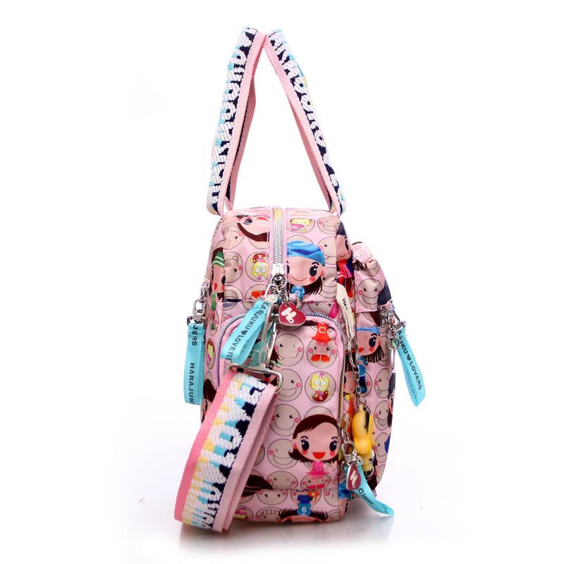 Oxford Cloth Printed Portable Women's Bag Korean Version Waterproof Nylon Cloth Cartoon Shoulder Bag Bag