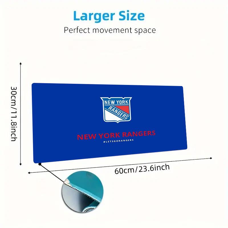 New York Rangers Logo Color Mouse Pad Large Gaming Table Cushion Non-slip Laptop Tablet Big Mousepad XXL Mat Mini PC Playmat With Lock edge