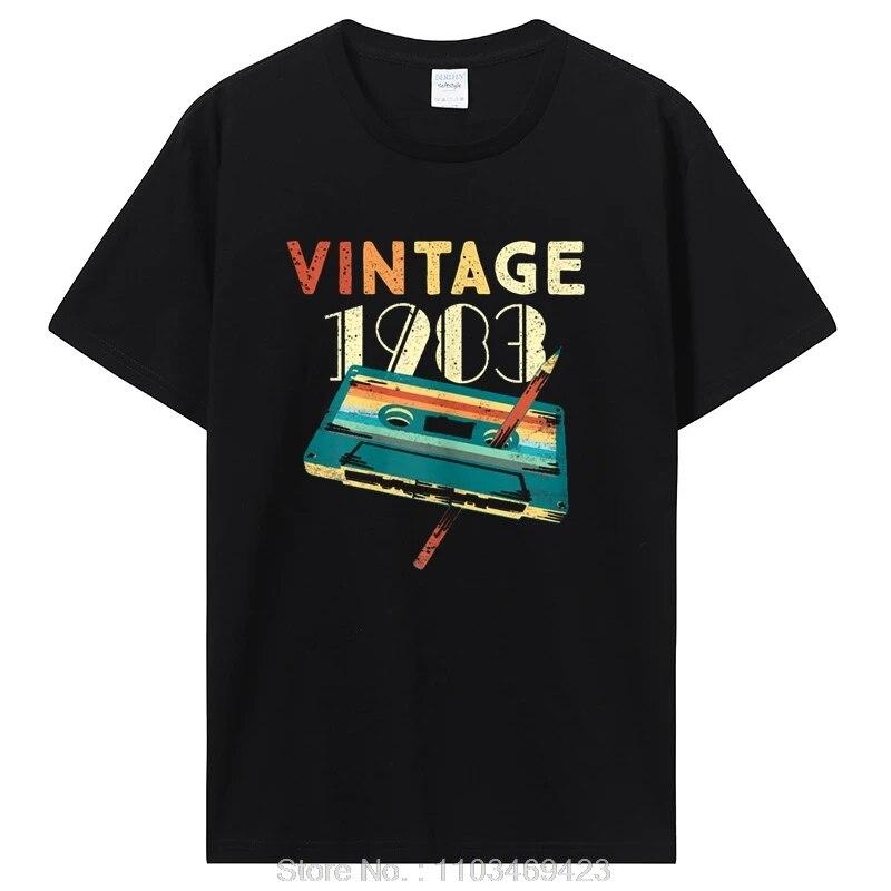 Birthday T Shirts for Unisex Women 1983 Old T Shirt Cotton Short Sleeve Graphic Tshirt Casual Clothing Oversized Tee Streetwear