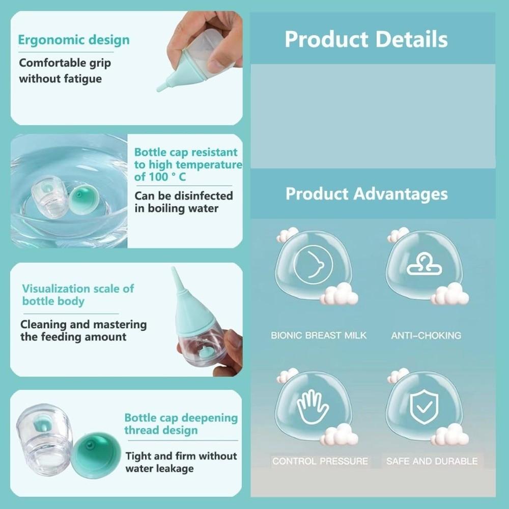 Silicone Cat Feeding Bottle Anti Choking Detachable Lid Kitten Feeder Bite Resistant with Scale Pet Pacifier Bottle