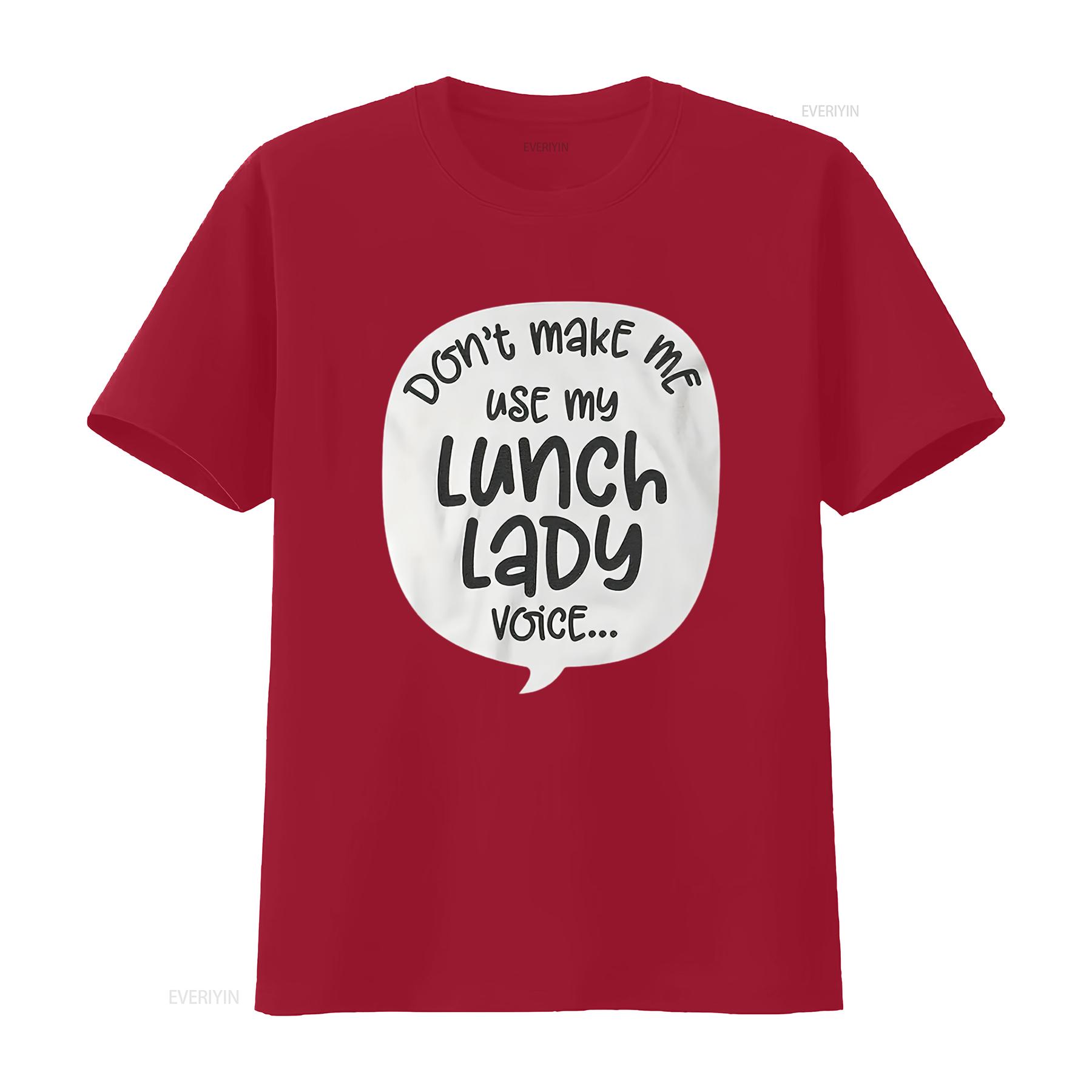 Womens Don T Make Me Use My Lunch Lady Voice Funny School Cafeteria Shirt For Men Black 2XL vintage Washed Stretched Stylish S
