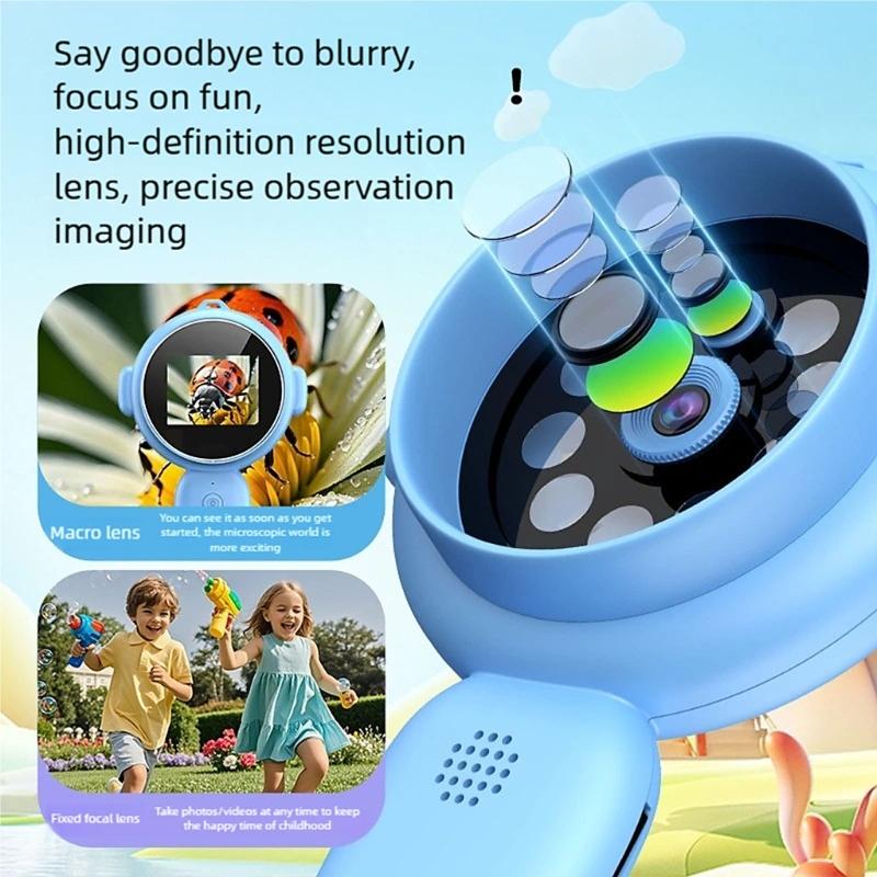 500x Magnification Microscope Handheld Magnifying Glass Support PC Educational Science Toys Pocket Microscopes for Kids