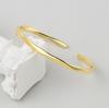 925 Silver Irregular Smooth Open Cuff Bracelet For Women Minimalist Versatile Bangle Gift For Best Friend