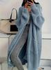 Women's Autumn/Winter Long Knit Cardigan: Loose Fit, Lazy Style, Long Sleeve Base Layer.