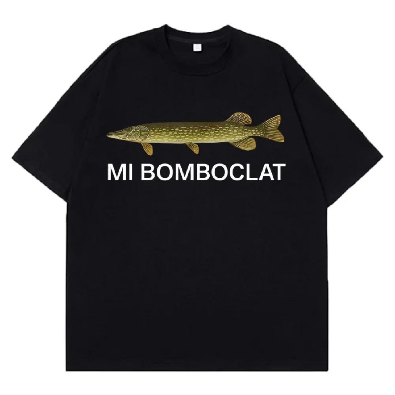 

Mi Bomboclat Риба Смішні Меми Футболки Чоловіки Жінки Модний Одяг Футболка Літня З Коротким Рукавом Вільна Повсякденна Бавовняні Футболки Великого Розміру XXXXXL чорний
