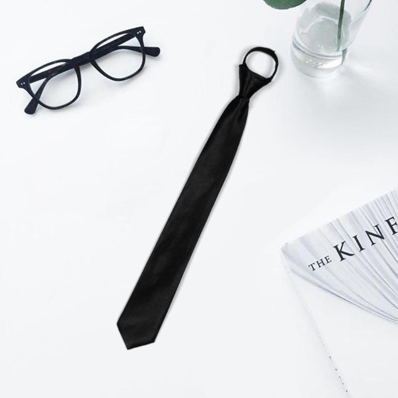 Black Lazy Zipper Tie Men s Business Dress Work Professional Tie Team Performance Studio Shirt Accessories