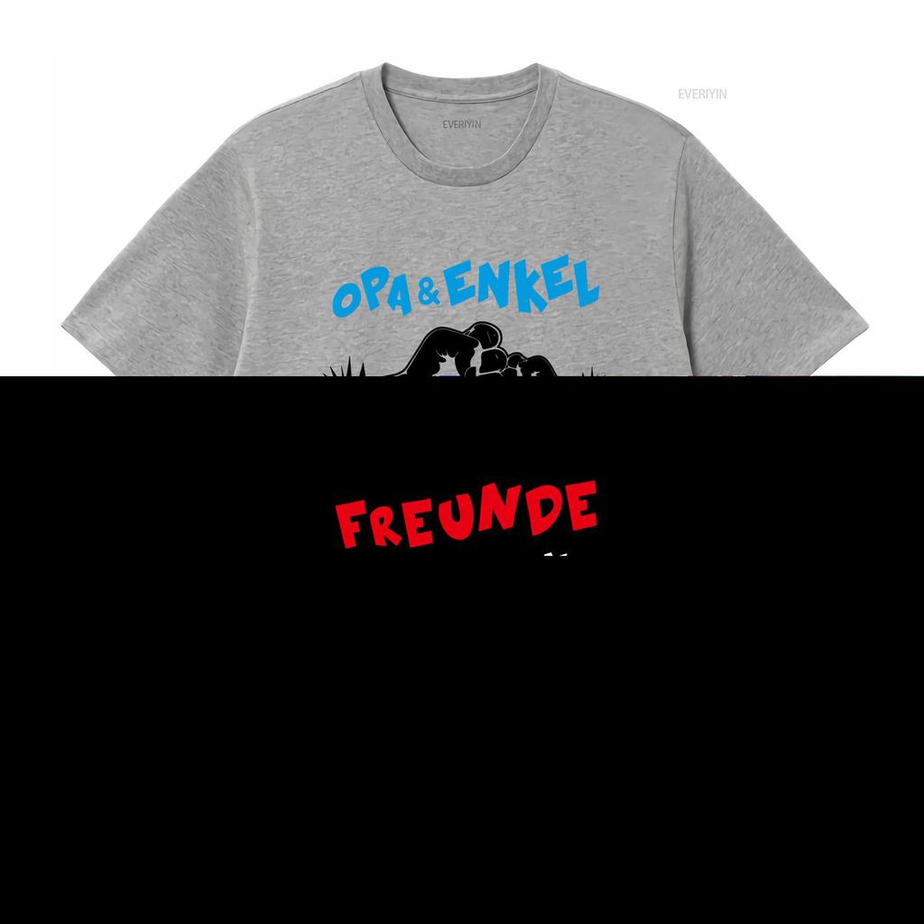 Opa Und Enkel Beste Freunde Fürs Leben Comic Herren T Shirt Unique Design for Grandfather and Grandson Bonding Vintage Washed