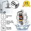 Removal Bathroom Activated Carbon Hard Water Purification Softener 15 Stages Shower Head Filter