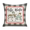 New Home Christmas Pillow Linen Black and White Checkered Cartoon Print Pillow Case Holiday Dress Up Cushion